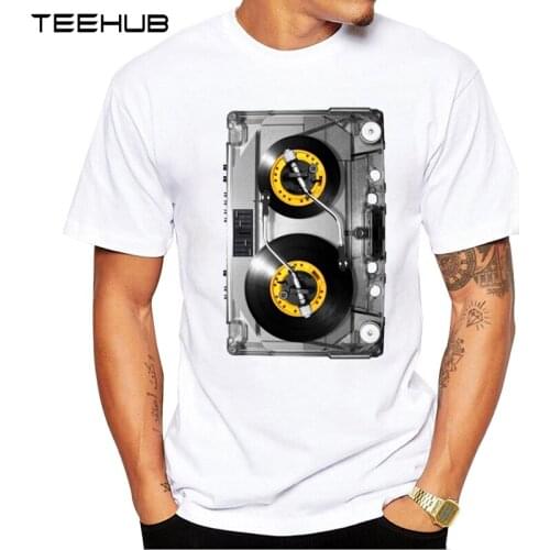 2019 TEEHUB Mens Fashion Retro Tape recorder Printed T-Shirt Short Sleeve Novelty Design Tops Cool Tee