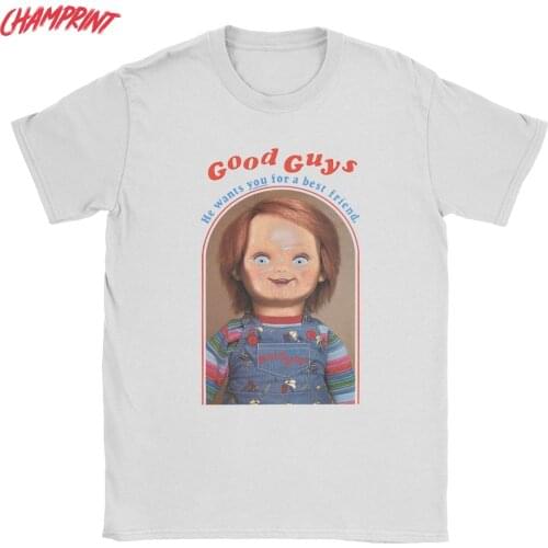 Men He Wants You For A Best Friend Chucky T Shirts Childs Play Cotton Clothing Funny Round Collar Tee Shirt Big Size T-Shirts