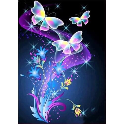 5D Full Drill Butterfly Diamond Painting Kit DIY Diamond Rhinestone Painting Kits for Adults and Beginner Embroidery Arts Craft
