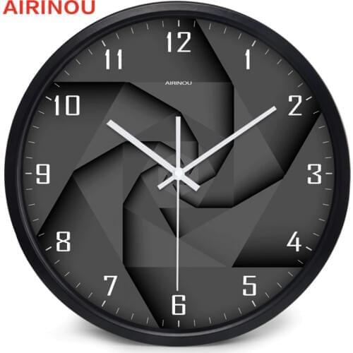 Airinou 3D Vortex Style Modern Glass And Metal Wall Clock Library Science Museum Or Company