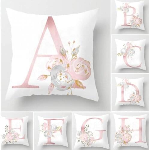 Pillow Cover Decorative Pink Letter Printed Cushion Covers 45*45 Pillowcase Sofa Cushions Polyester cuscini decor pillowcover