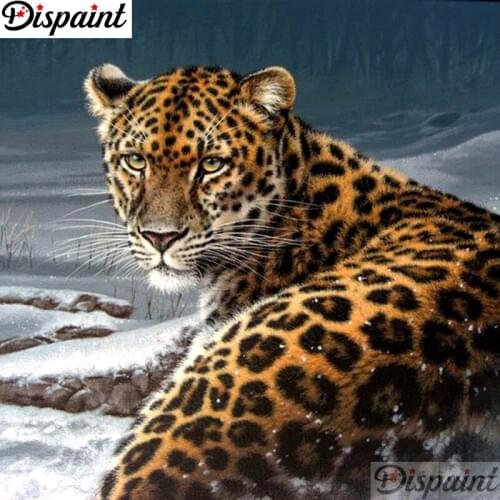 Dispaint Full Square/Round Drill 5D DIY Diamond Painting "Animal leopard" 3D Embroidery Cross Stitch 5D Home Decor A11533