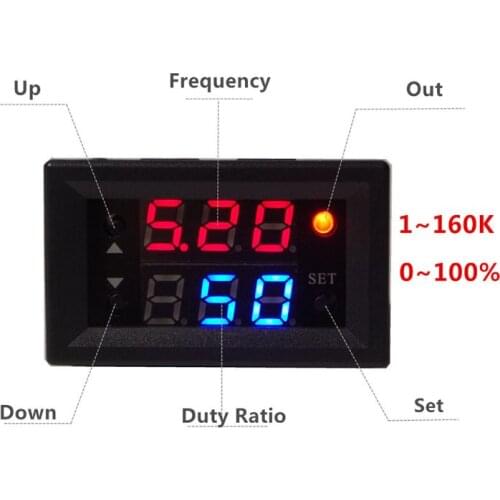 Single Signal Generator PWM Pulse Frequency Duty Cycle Adjustable Module 1Hz-160Khz 4V-30V PWM Board Module 5mA-30mA