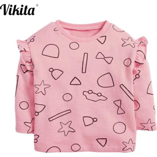 Autumn Winter Children Kids Baby Girls Cartoon Print Sweatshirts Long Sleeves Tops Baby Girl Sweatshirts Clothes Kids Clothing