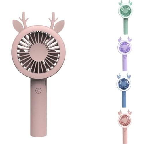 Rechargeable Fan Air Cooler Operated Hand Held USB Solid Color Hand Portable Desktop Home Office Fan