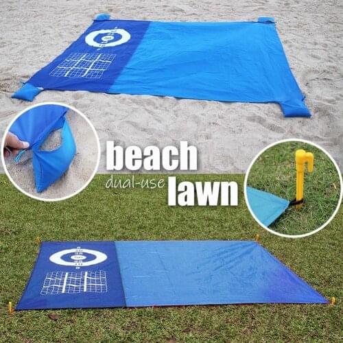 Beach Mat Waterproof Camping Blanket Portable Sleeping Pad Outdoor Lawn Picnic Sandbag Throwing Party Game Mat For Hiking