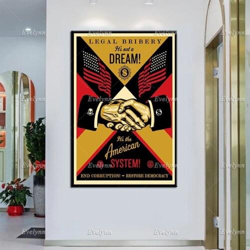 Pop Art,'End-Corruption',Nordic Retro Posters Minimalism Canvas Painting Wall Art Prints Home Decor Canvas Unique Gift