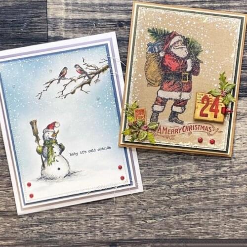 "HOLLY JOLLY " Letter Christmas Winter Scene Transparent Silicone Stamp for DIY Scrapbooking/ Card Making Decorative Crafts