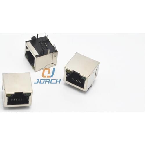 RJ45 Wifi Adapter Socket Connector 90-Degree Right Angle PCB Shielded Network Connector With LED No shrapnel 8P8C