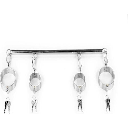 Removable Stainless steel metal bdsm bondage handcuffs ankle slave restraint SM erotic couples adult game Sex toys