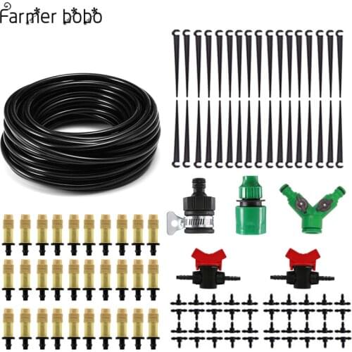 30 m automatic micro drip irrigation system garden irrigation spray automatic watering kit with adjustable brass dripper