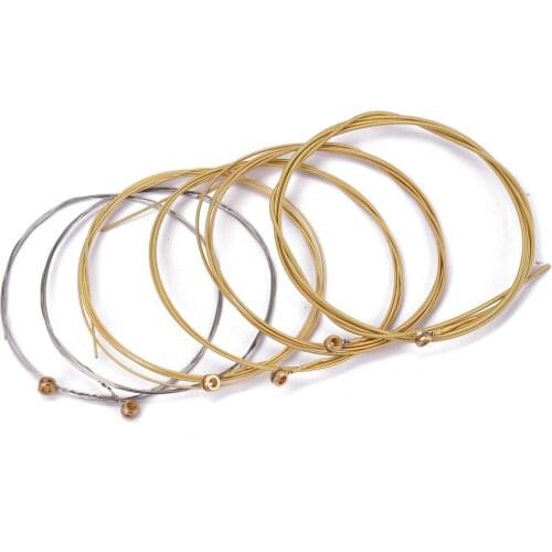 Replacement Accessory For Guitar String Set, 6 Pieces, Copper Steel