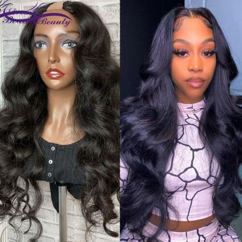 U Part Wig Body Wave Human Hair For Woman Brazilian Remy Cheap Glueless 2X4 Size U Shape Natural Human Hair Wigs