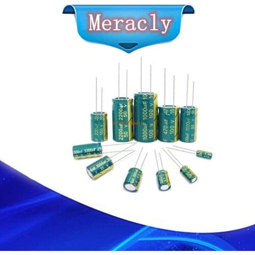 5-20pcs 6.3v 63v 100v 250v 400v 450v Low ESR high frequency aluminum capacitor 47UF 100UF 220UF 330UF 470UF 680UF 1000UF 1500UF