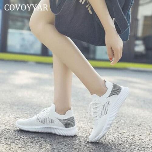 COVOYYAR Summer Shoes Women Wedge Platform Sneakers Lace Up Breathable Casual Shoes Mesh Thick Sole Lady Shoes WSN384