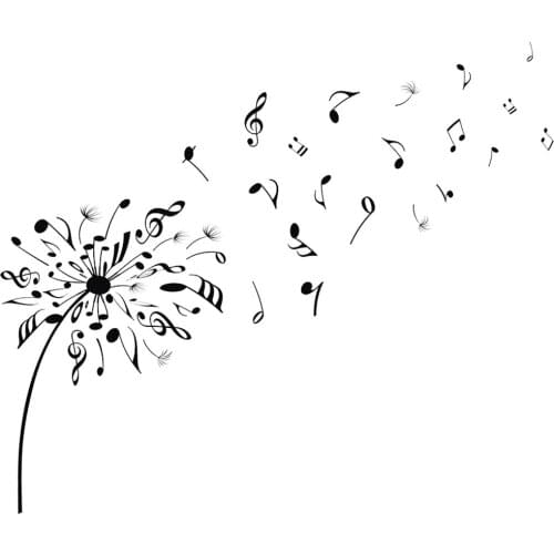 1 *Wall Sticker 97*85 Cm Music Note Flower Wall Sticker Wall Art Decal Home Interior Decoration High Quality