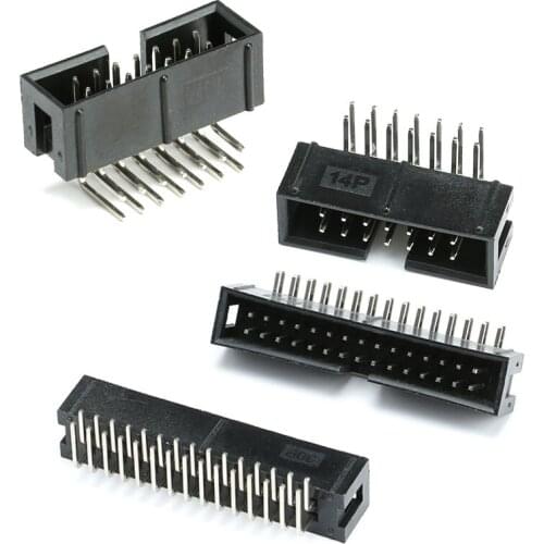 10pcs dip 6/10/20/26/34/40 PL 2.54MM Pitch MALE SOCKE idc Curved Needle Box Headers PCB CONNECTOR DOUBLE ROW Straight DC3 Header