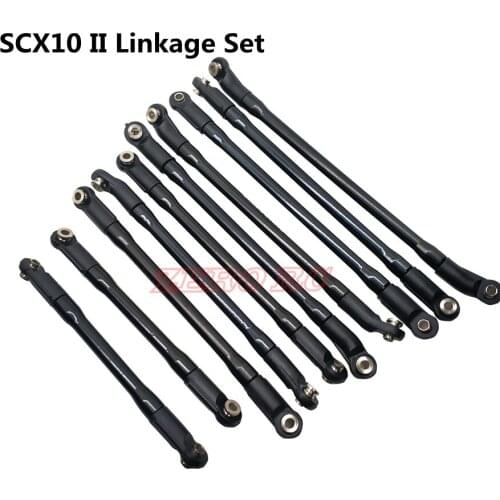 10PCS METAL Upper + Lower Linkage Link With Plastic Rod End Set For AXIAL SCX10 II 90046