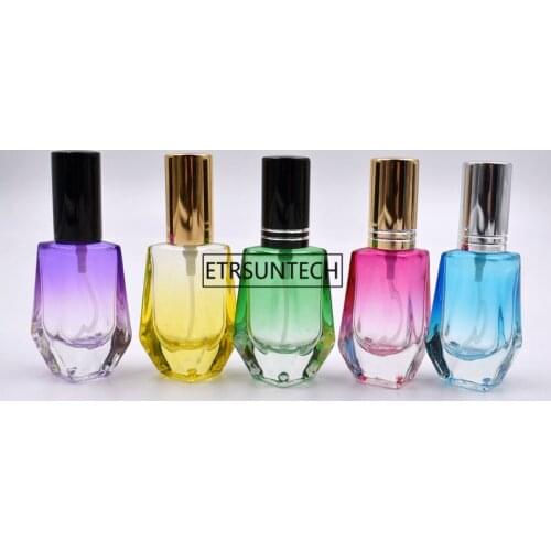 100pcs 10ml Colorful Glass Perfume Bottles Spray Refillable Atomizer Travel Scent Bottles Packaging Bottle F2246