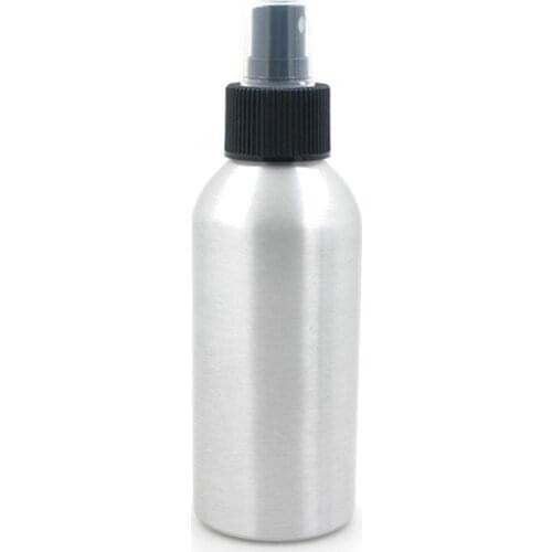 120ml Empty Aluminum Bottles, Sliver Metal Bottle With White/Black/Transparent Fine Mist Sprayer
