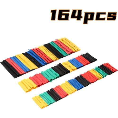 164pcs Set Polyolefin Shrinking Assorted Heat Shrink Tube Wire Cable Insulated Sleeving Tubing Set CLH@8 Waterproof Pipe Sleeve