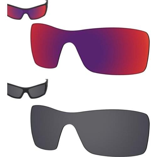 SmartVLT 2 Pieces Polarized Sunglasses Replacement Lenses for Oakley Batwolf-Midnight Sun and Solid Black
