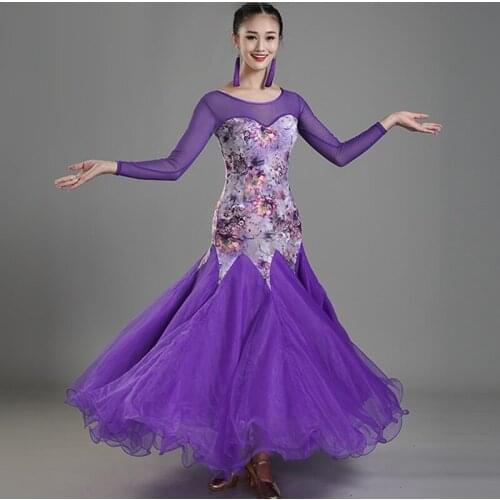 2018 new white ballroom dress woman ballroom waltz dresses ballroom dance clothes waltz dance costumes dance wear flamenco