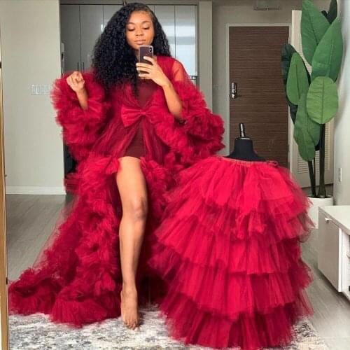2020 Women Tulle Puffy Party Dress Tiered Ruffles Prom Gowns Custom Made Summer Sleepwear Vestidos