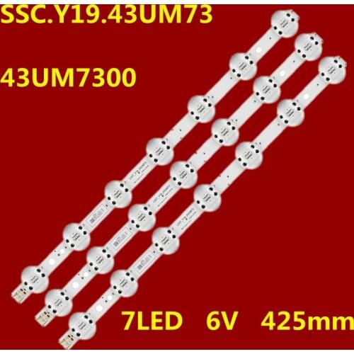 3pcs/set LED Backlight for LG 43UM4390PLC 43UM74006LB 43UM7450PLA 43UM7390PLC 43UM7400PLB 43UM7300PSA 43LM6300PSB SSC.Y19.43UM73