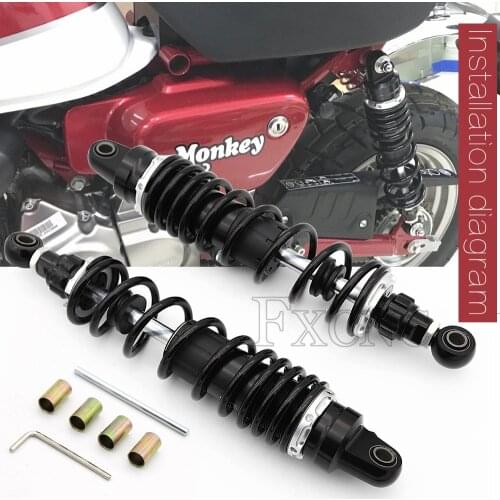 340mm-360mm CNC Aluminum Adjustable Motorcycle Air Shock Absorber Rear Suspension For Honda Monkey Bike Z125 2018-2019