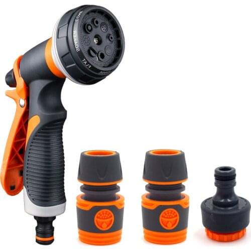 4pcs/set Garden Water Gun Hose Nozzle 8 Pattern Adjustable Nozzle Water Gun Lawn Hose Mutifunctional Garden Pressure Sprayer