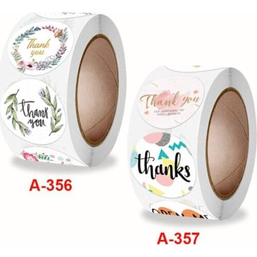 Thank You Heart Sticker 500 pcs /roll 2.5cm vintage scrapbooking Round shape teacher children reward label
