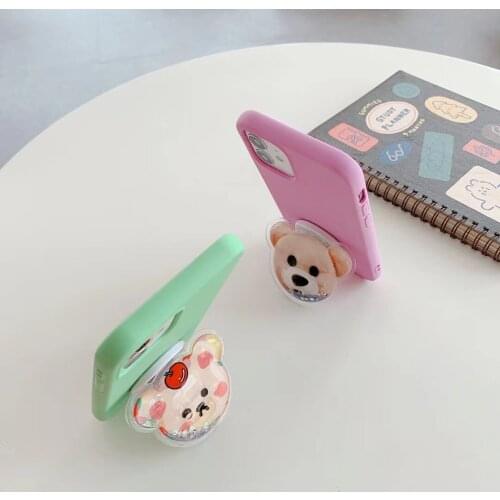 Bear Quicksand Holder Phone Case For iPhone 12 11 Pro Max Xs XR 6 7 8Plus Case
