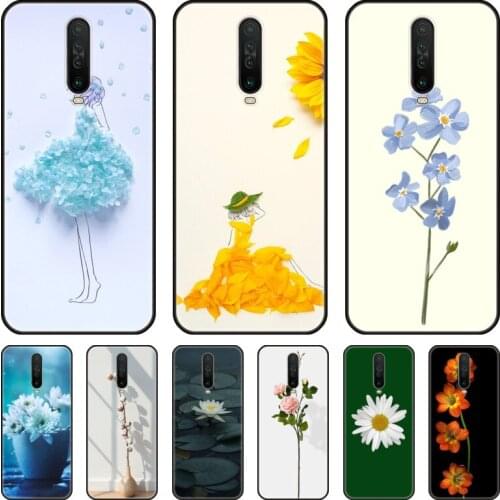 Flower pattern Phone Case For XiaoMi Redmi Note 10S 9S 8 7 6 A Pro Anime Black Cover Silicone Back Pretty tpu