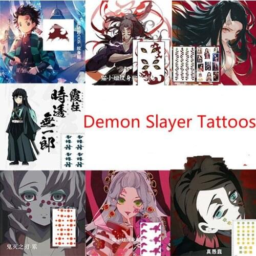 Demon Slayer Cosplay Temporary Tattoos Stickers Kamado Tanjirou Kamado Nezuko Tattoo Sticker Costume Accessories