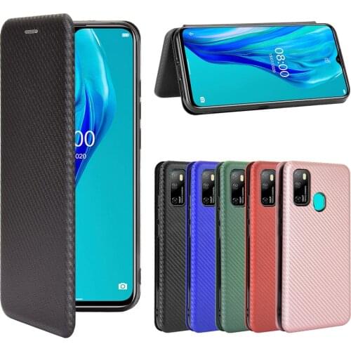 For Ulefone Note 9P Case Carbon Fiber Flip Leather Case For Ulefone Note 9P 9 P Business Magnetic Wallet Card Slot Slim Cover