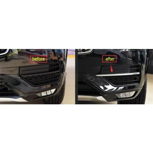 Lapetus Front / Rear Fog Lights Lamps Decoration Strip Cover Trim Fit For Volvo XC90 2016 2017 2018 ABS Auto Accessories