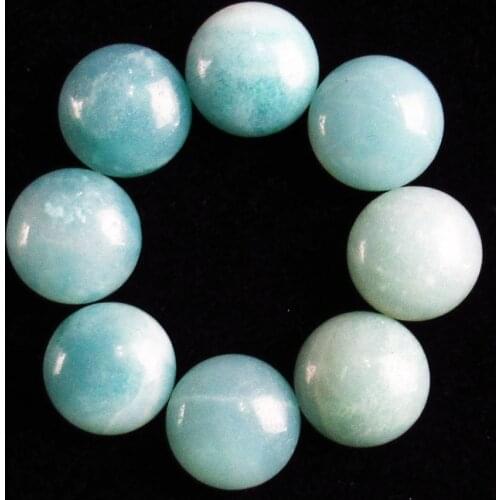 12Pcs Charming Excellent Beautiful Amazonite Gem Round CAB CABOCHON 10x5mm