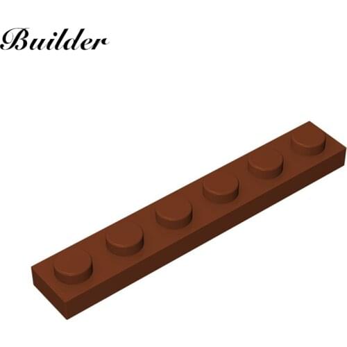 Little Builder 3666 MOC Thin Figures Bricks 1x6 Dots 10pcs Building Blocks DIY Creative Assembles Particles Toys for Children