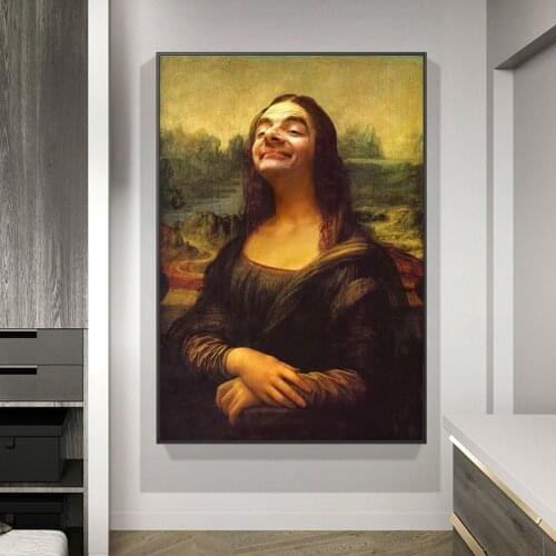 Nordic Style Minimalism Mona Lisa Poster Wall Art Canvas Prints Beer Painting Modular Pictures Living Room Modern Home Decor