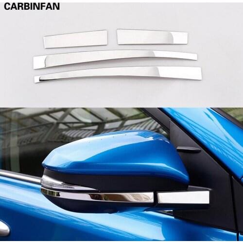 Car body back rear view Rearview Side Mirror Cover sticks hoods moulding trim 2pcs/set For Toyota RAV4 2016 2017 2018
