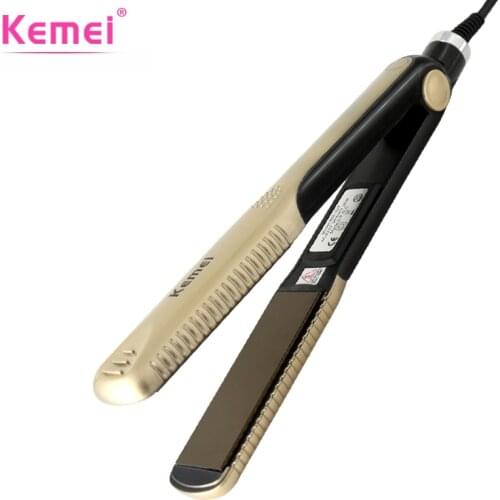 KEMEI KM-327 profissional Hair Straighteners Portable Ceramic Fast Warm-up Hair Straightener Styling Tools Curling pranchas