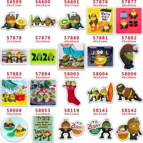 DIY Craft Supplies Sewing Accessories Cartoon Kiwi Fruit Printed Planar Resins Mold 30 Pieces. PR-56599