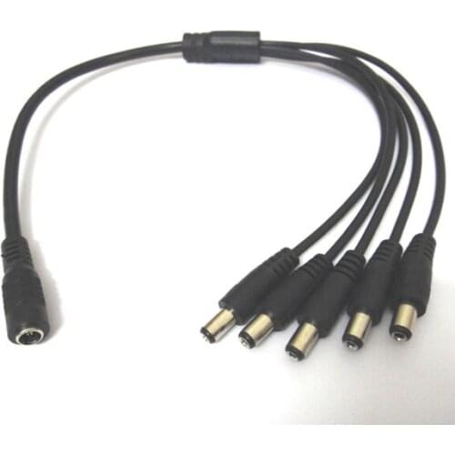 DC 1 to 5 Power Splitter Cable Adaptor For CCTV Camera 1 Female to 5 Male Cord 5.5x2.1mm