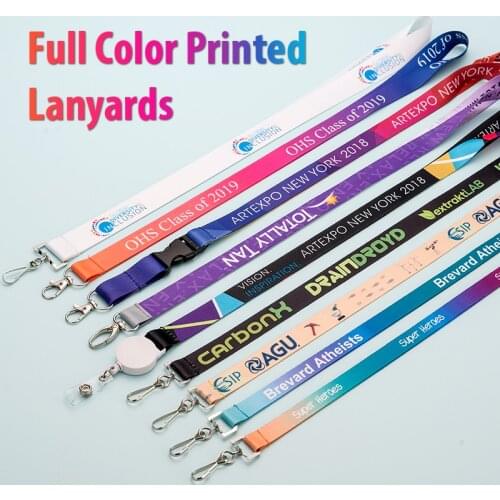 No MOQ Custom Printed Lanyards Full Color Custom Design Premium Quality Lanyards fully customized badge holder & PVC ID cards