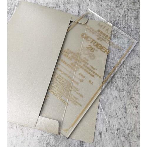 Diy Luxury Design Wedding Invitation Card Popular China Wedding Acrylic Card Sample Customized