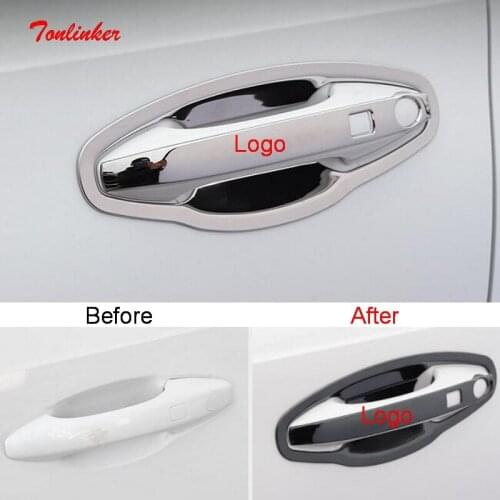 Tonlinker Exterior Car Door Handle/Bowl Cover Sticker For GWM HAVAL H6 2021 Car Styling 4/8 PCS Stainless Steel Cover Stickers
