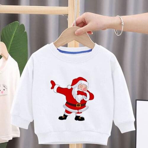 2 colors Summer Clothes 2021 Dancing Santa Printed T-Shirt Baby Things For Girls Clothes Boys T Shirt Kids Boy Long sleeve Tops