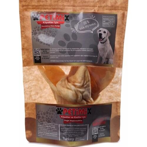 Petimix Beef Ears Chewing Bones Natural Snacks for Pets Dog Treat Dental Care 130g