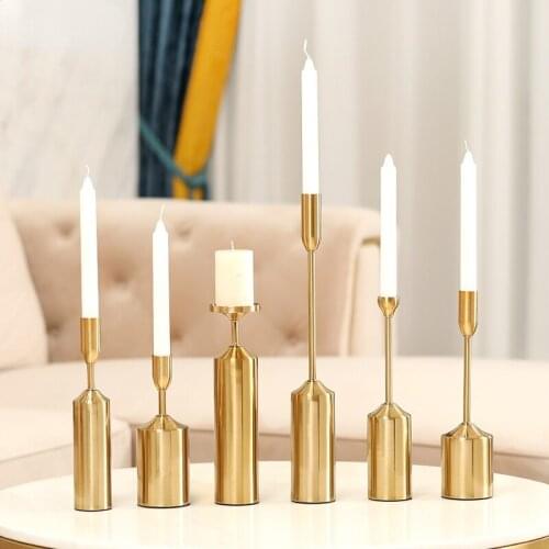 Gold Candlestick Holder Metal Stand Set Wedding Decoration Candle Holders Decor Table Gold Candle Holder Candle Holders BG50CH